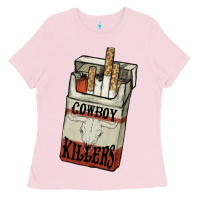 Bubblegum Pink cowboy killers cigarette package Ladies Tee - NancyCooperArtShop