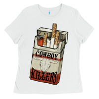 White cowboy killers cigarette package Ladies Tee - NancyCooperArtShop