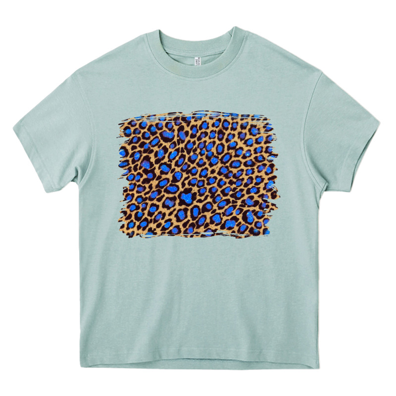 Leopard With Navy Blue Glitter Heavy Core Tee by Artiststas | Teevron