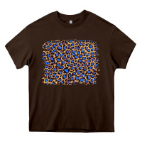 Chocolate Brown leopard with navy blue glitter Heavy Core Tee - Artiststas