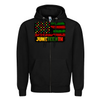 Black juneteenth american flag Zipper Hoodie - CowGirlArtShop