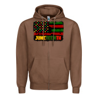 Chestnut juneteenth american flag Zipper Hoodie - CowGirlArtShop