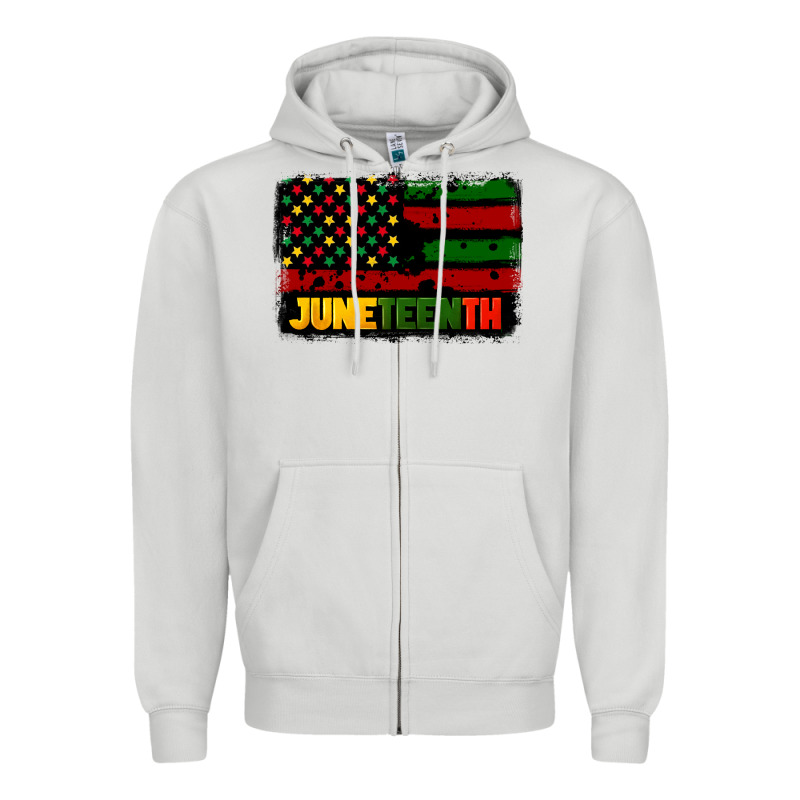 Juneteenth American Flag Zipper Hoodie by CowGirlArtShop | Teevron