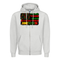 Dove Grey juneteenth american flag Zipper Hoodie - CowGirlArtShop