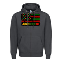 Smoke juneteenth american flag Zipper Hoodie - CowGirlArtShop