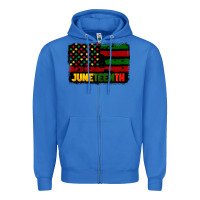 True Royal juneteenth american flag Zipper Hoodie - CowGirlArtShop