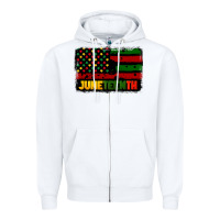 White juneteenth american flag Zipper Hoodie - CowGirlArtShop