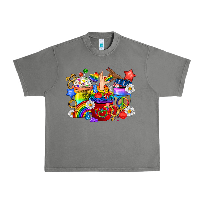 Lgbtq+ Pride Coffee Cups Urban Heavy Tee by BundleAndBundleShop | Teevron