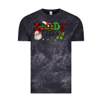 Cloud Black Daddy Claus Santa Christmas lights and holly Vintage Tee - NancyCooperArtShop