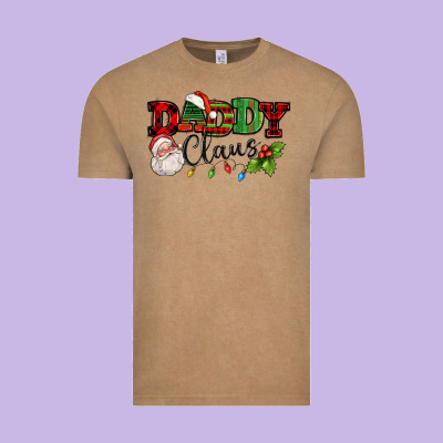 Daddy Claus Santa Christmas Lights And Holly Vintage Tee Designed By Nancycooperartshop