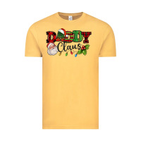 Vintage Mustard Daddy Claus Santa Christmas lights and holly Vintage Tee - NancyCooperArtShop