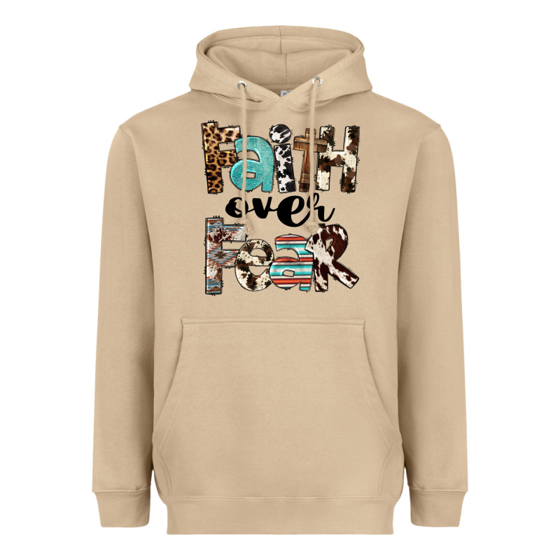 Western Faith Over Fear Heavyweight Hoodie by FaDigitalArtStudio | Teevron