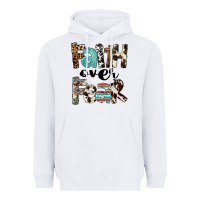 White Western Faith Over Fear Heavyweight Hoodie - FaDigitalArtStudio