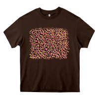 Chocolate Brown leopard with pink glitter Heavy Core Tee - Artiststas
