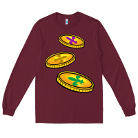 Burgundy louisiana coins Long Sleeve Tee - BarkalooDesign