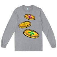 Heather Grey louisiana coins Long Sleeve Tee - BarkalooDesign