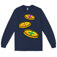 Navy louisiana coins Long Sleeve Tee - BarkalooDesign