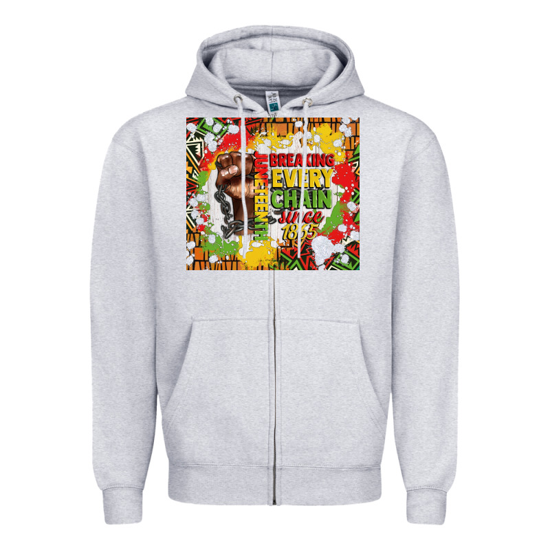 Juneteenth Breaking Every Chain Since 1865 Zipper Hoodie by CowGirlArtShop | Teevron