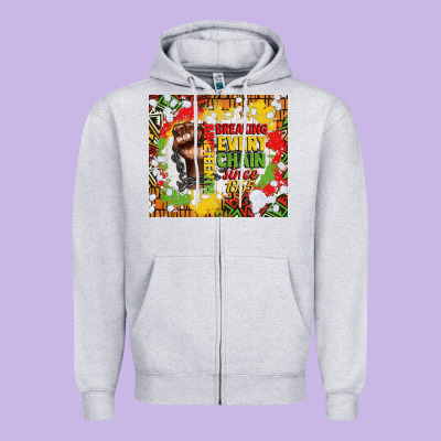 Juneteenth Breaking Every Chain Since 1865 Zipper Hoodie Designed By Cowgirlartshop