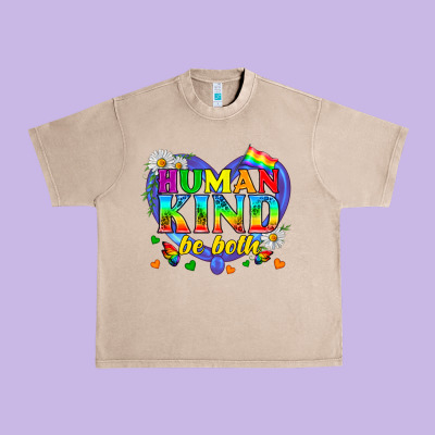 Lgbtq Pride Human Kind Be Both Urban Heavy Tee Designed By Bundleandbundleshop