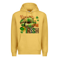Antique Gold St. Patrick's Kiss me I'm Irish with lip Premium Hoodie - HowdyJamesFarm