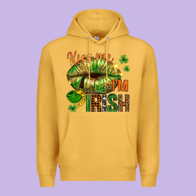 St. Patrick's Kiss Me I'm Irish With Lip Premium Hoodie Designed By Howdyjamesfarm