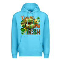 Ocean Blue St. Patrick's Kiss me I'm Irish with lip Premium Hoodie - HowdyJamesFarm