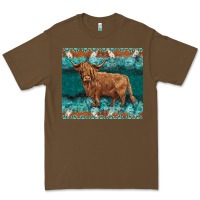 Cacao turquoises gemstones cowhide highland cow Premium Tee - BarkalooDesign