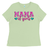 Matcha mama of girls floral pattern turquoise heart Ladies Tee - Jasminsmagicworld
