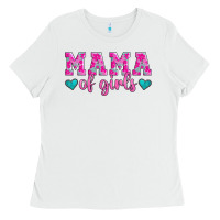 White mama of girls floral pattern turquoise heart Ladies Tee - Jasminsmagicworld
