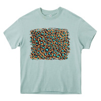 Leopard With Turquoise Glitter Heavy Core Tee | Teevron