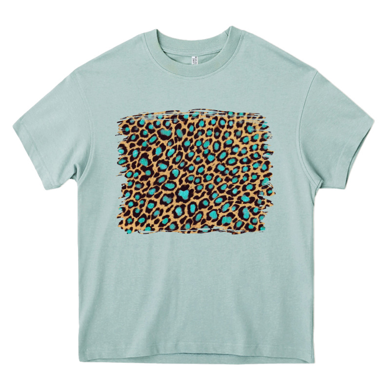 Leopard With Turquoise Glitter Heavy Core Tee by Artiststas | Teevron