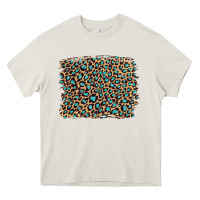 Cream leopard with turquoise glitter Heavy Core Tee - Artiststas