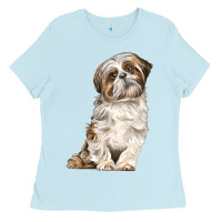 Baby Blue Shih Tzu Dog Ladies Tee - LillyAllenDesigns