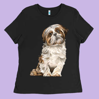 Shih Tzu Dog Ladies Tee Designed By Lillyallendesigns