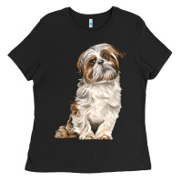 Black Shih Tzu Dog Ladies Tee - LillyAllenDesigns