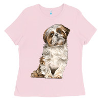 Bubblegum Pink Shih Tzu Dog Ladies Tee - LillyAllenDesigns