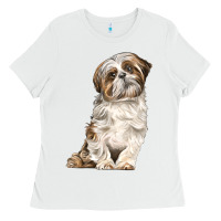 White Shih Tzu Dog Ladies Tee - LillyAllenDesigns