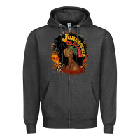 Charcoal Heather juneteenth freedom 1865 Zipper Hoodie - CowGirlArtShop