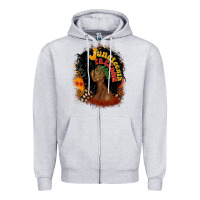 Heather Grey juneteenth freedom 1865 Zipper Hoodie - CowGirlArtShop