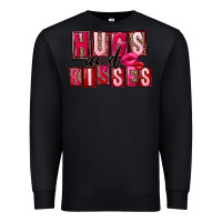 Black Hugs and kisses Valentine's Day Premium Sweatshirt - FaDigitalArtStudio