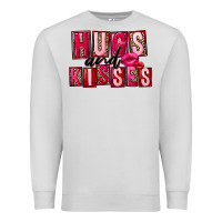Dove Grey Hugs and kisses Valentine's Day Premium Sweatshirt - FaDigitalArtStudio