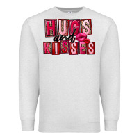 Oatmeal Heather Hugs and kisses Valentine's Day Premium Sweatshirt - FaDigitalArtStudio