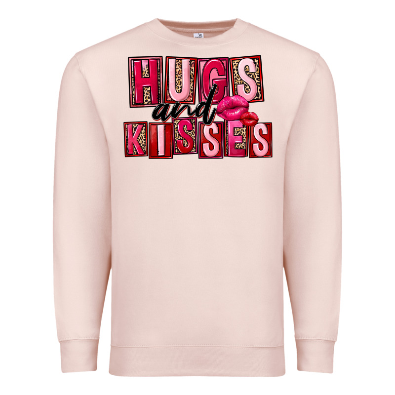 Hugs And Kisses Valentine's Day Premium Sweatshirt by FaDigitalArtStudio | Teevron
