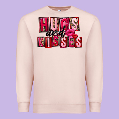 Hugs And Kisses Valentine's Day Premium Sweatshirt Designed By Fadigitalartstudio