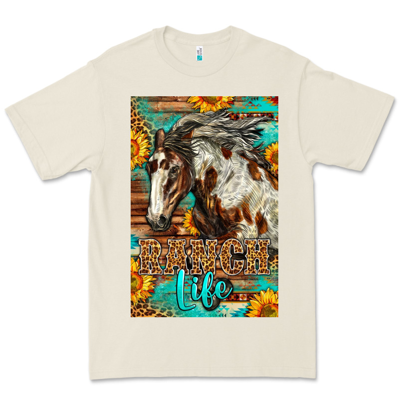 Western Ranch Life Mustang Horse Premium Tee by LillyAllenDesigns | Teevron