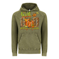 Vintage Olive with god all things are possible Vintage Hoodie - NancyCooperArtShop