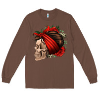 Chestnut bandana and roses skull Long Sleeve Tee - Jasminsmagicworld
