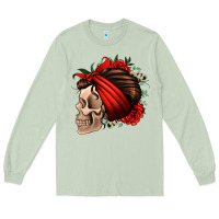 Matcha bandana and roses skull Long Sleeve Tee - Jasminsmagicworld