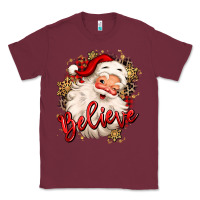 Burgundy believe christmas santa claus Classic Tee - MaliasSmallBusiness